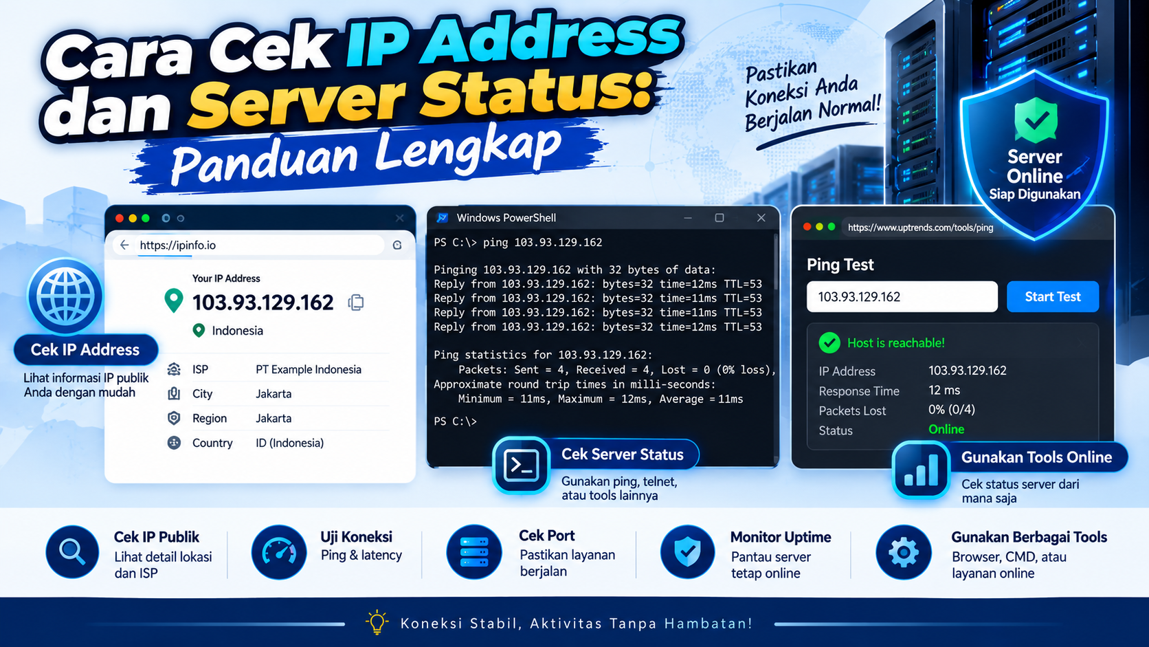 Cara Cek IP Address dan Server Status: Panduan Lengkap