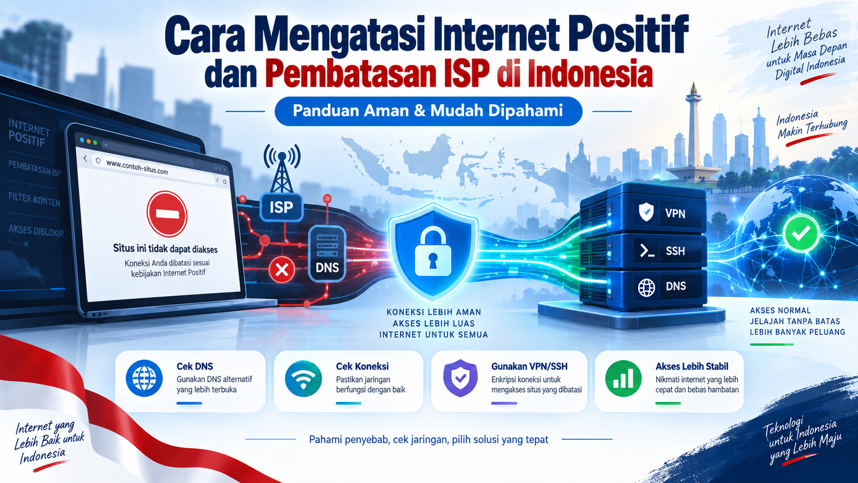 Cara Mengatasi Internet Positif dan Pembatasan ISP di Indonesia